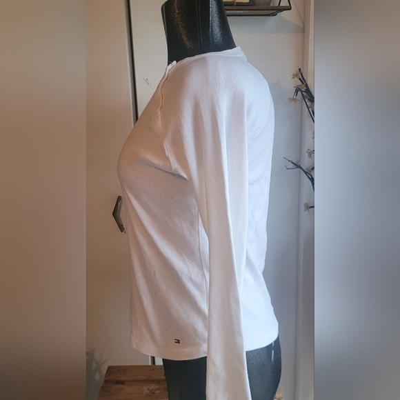 Tommy Jeans White Long Raglan Sleeve Top L - Picture 2 of 6